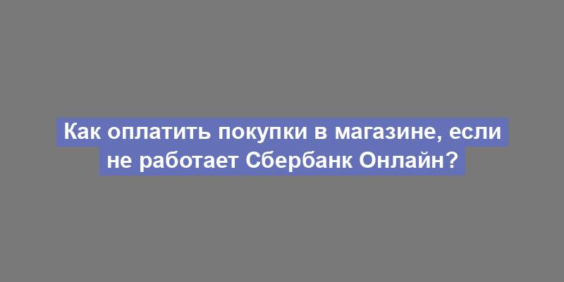 Как оплатить покупки в магазине, если не работает Сбербанк Онлайн?