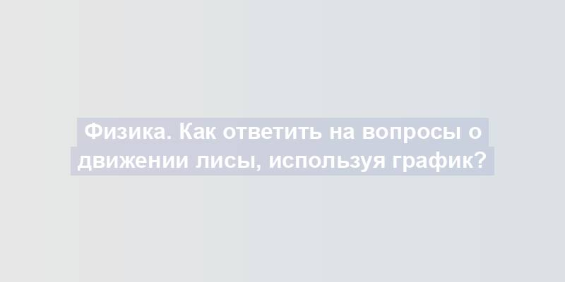 Физика. Как ответить на вопросы о движении лисы, используя график?