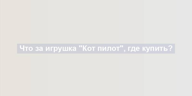 Что за игрушка "Кот пилот", где купить?