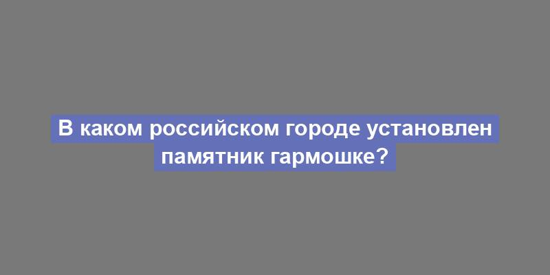 В каком российском городе установлен памятник гармошке?