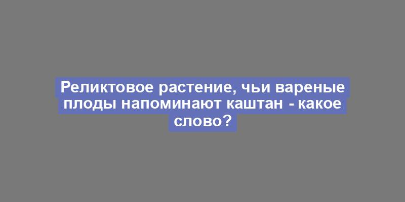 Реликтовое растение, чьи вареные плоды напоминают каштан - какое слово?